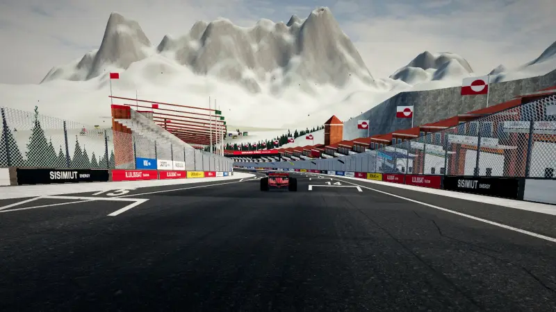Crossing the line at the Greenland circuit: Greenland racing game screenshot