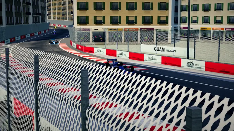 Trackside at the Guam circuit: Guam racing game screenshot