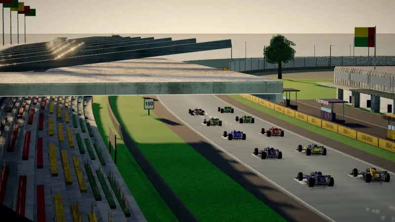 Craning over the Guinea-Bissau track: Guinea-Bissau racing game screenshot