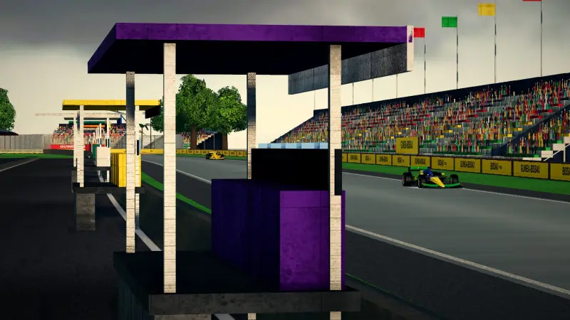 Trackside at the Guinea-Bissau circuit: Guinea-Bissau racing game screenshot