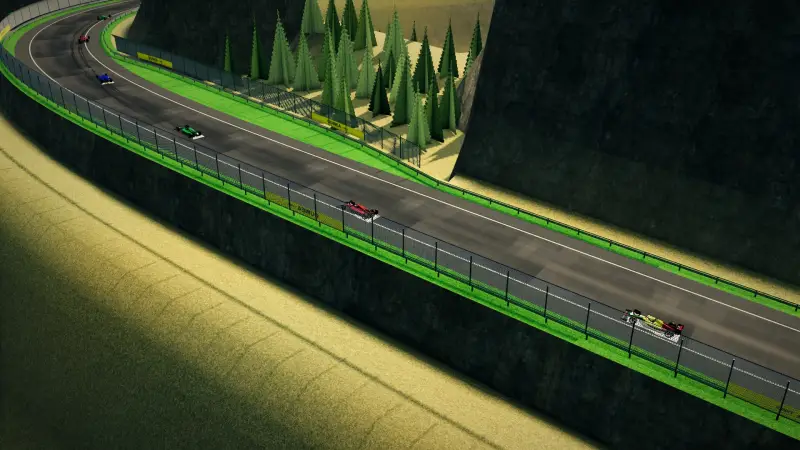 The helicopter over the Guinea circuit: Guinea racing game screenshot