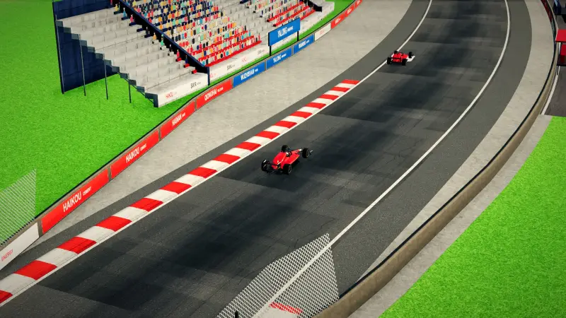 Craning over the Hainan track: Hainan racing game screenshot