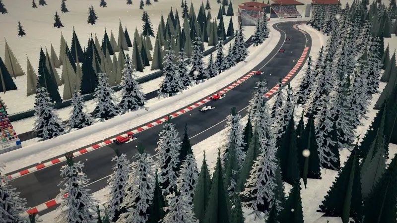 The helicopter over the Hokkaido circuit: Hokkaido racing game screenshot