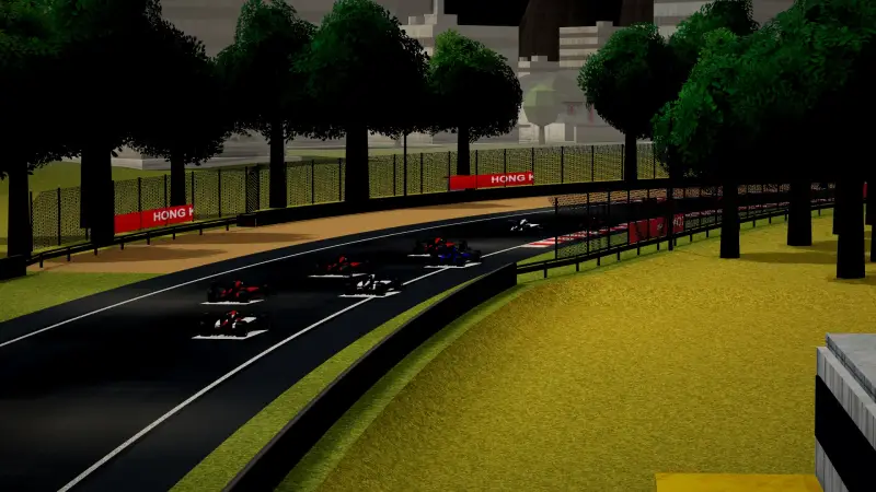 Craning over the Hong Kong track: Hong Kong racing game screenshot