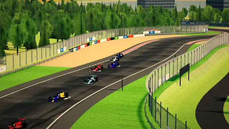 Craning over the Hungary track: Hungary racing game screenshot