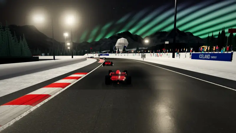Chasing through a corner in Iceland: Iceland racing game screenshot