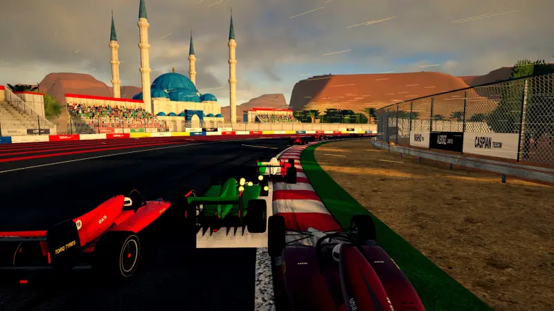 Chasing through a corner in Iran: Iran racing game screenshot