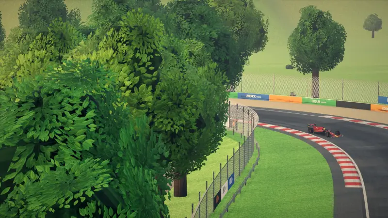 Craning over the Ireland track: Ireland racing game screenshot