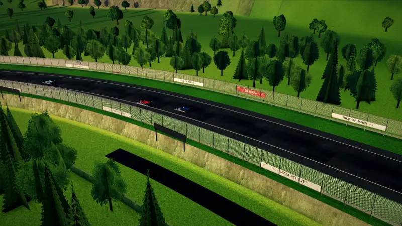 The helicopter over the Isle of Man circuit: Isle of Man racing game screenshot