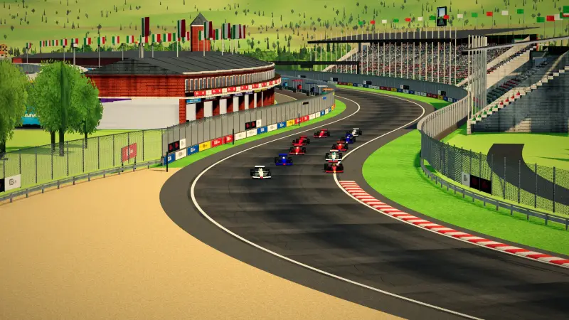 Craning over the Italy track: Italy racing game screenshot