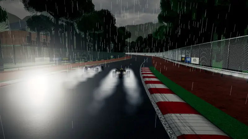 Chasing through a corner in Jamaica: Jamaica racing game screenshot