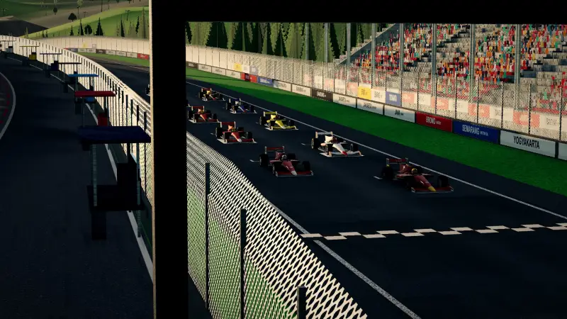 On the grid for the Java Grand Prix: Java racing game screenshot