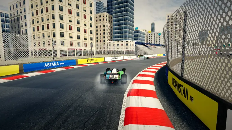 Chasing through a corner in Kazakhstan: Kazakhstan racing game screenshot
