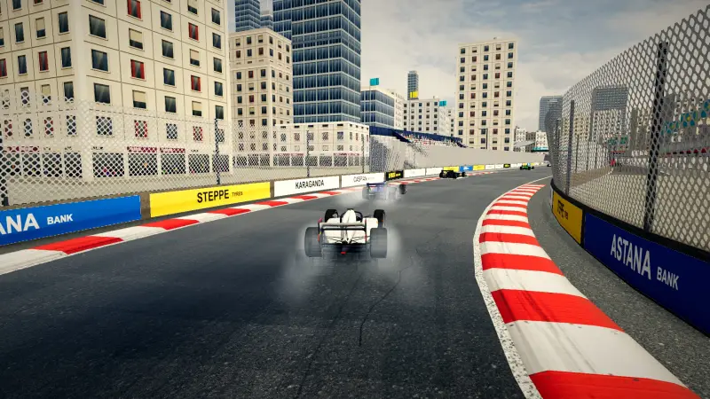Chasing through a corner in Kazakhstan: Kazakhstan racing game screenshot