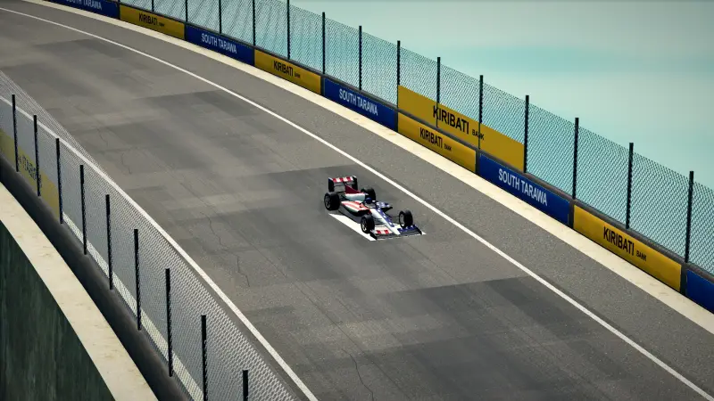 Craning over the Kiribati track: Kiribati racing game screenshot