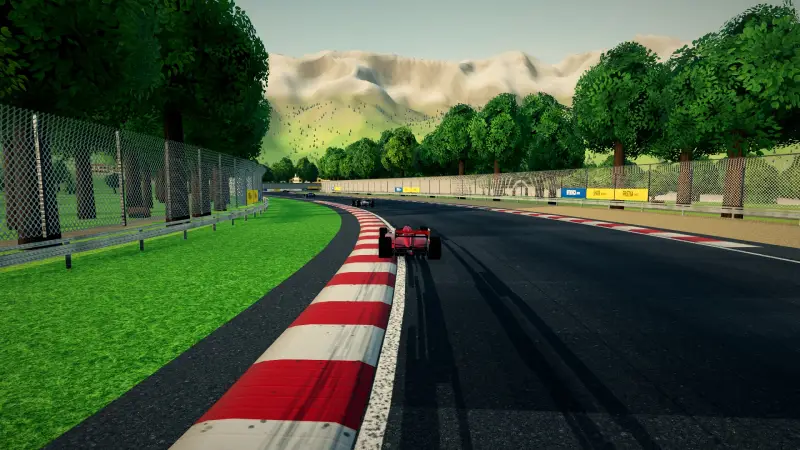 Chasing through a corner in Kosovo: Kosovo racing game screenshot