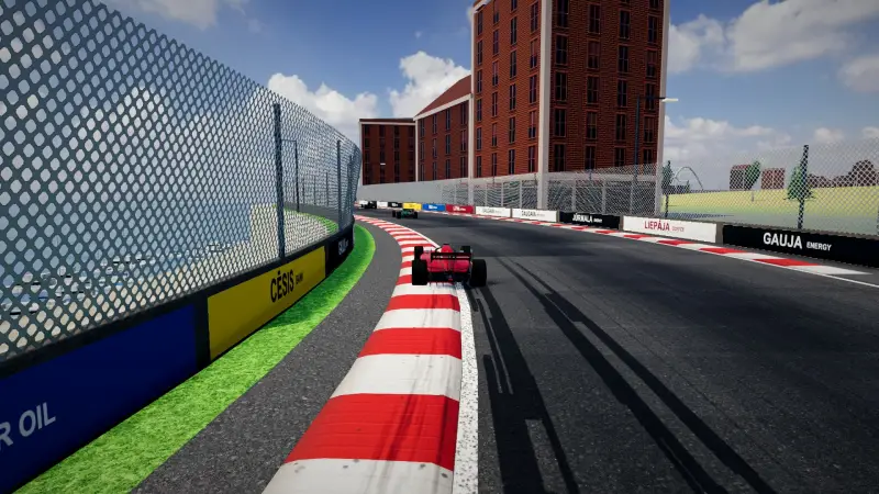 Chasing through a corner in Latvia: Latvia racing game screenshot