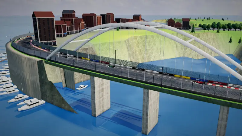 Across the bridge, Latvia: Latvia racing game screenshot