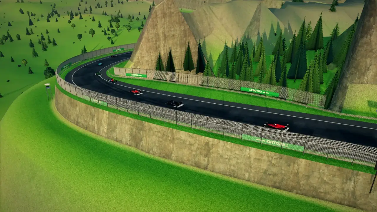 The helicopter over the Lesotho circuit: the Lesotho racing game
