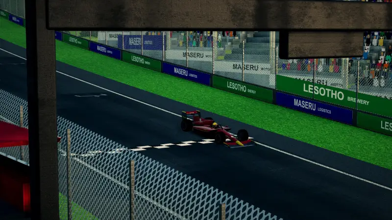 Crossing the line at the Lesotho circuit: Lesotho racing game screenshot