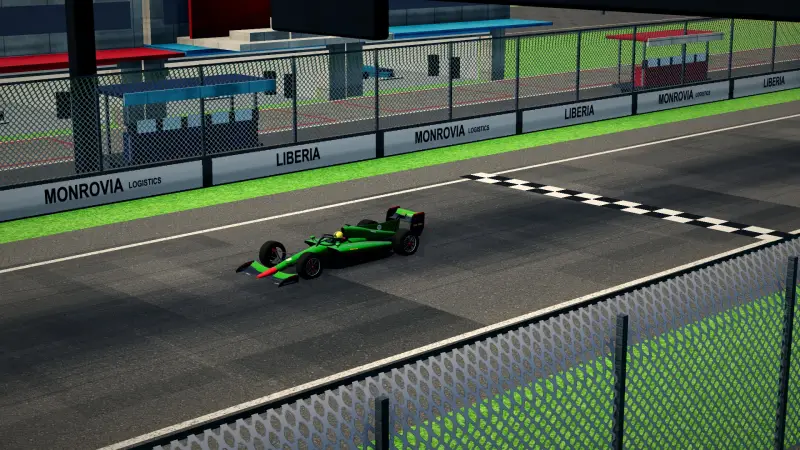 Crossing the line at the Liberia circuit: Liberia racing game screenshot