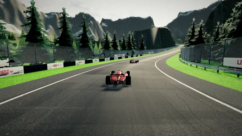 Chasing through a corner in Liechtenstein: Liechtenstein racing game screenshot