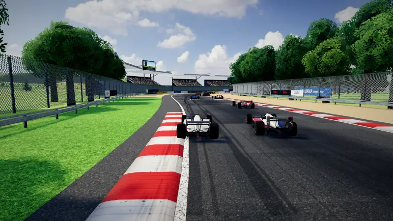 Chasing through a corner in Lithuania: Lithuania racing game screenshot