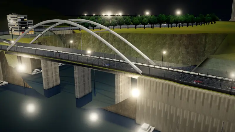 Across the bridge, Macao: Macao racing game screenshot