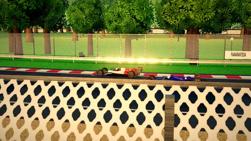 Trackside at the Madagascar circuit: Madagascar racing game screenshot