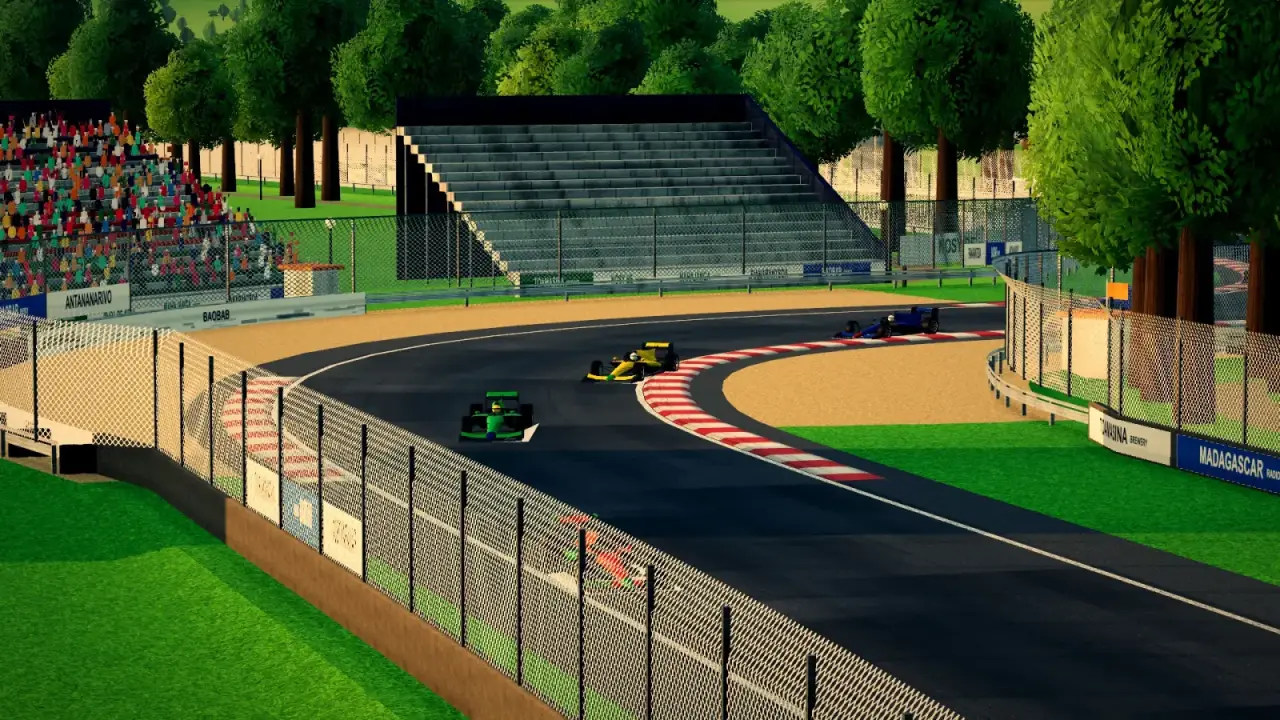 Craning over the Madagascar track: the Madagascar racing game