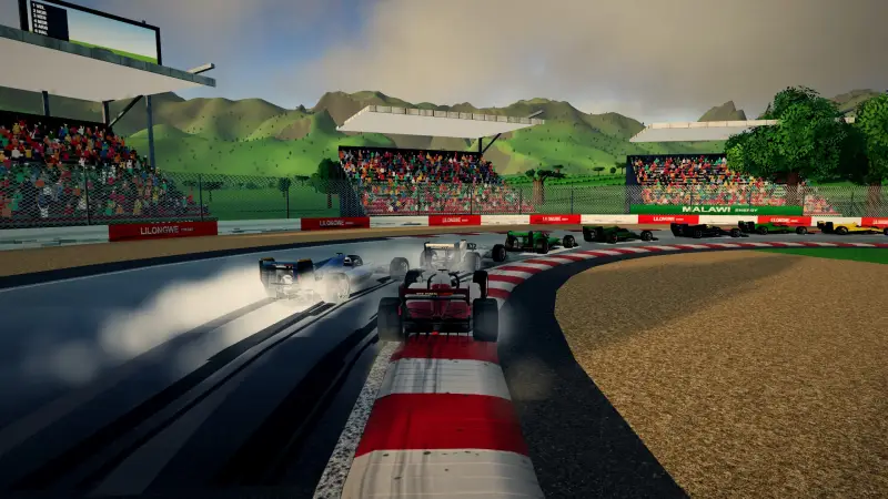 Chasing through a corner in Malawi: Malawi racing game screenshot