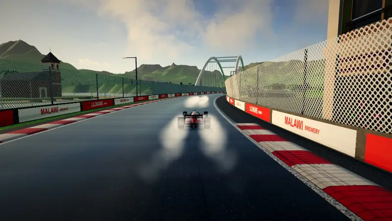 Chasing through a corner in Malawi: Malawi racing game screenshot