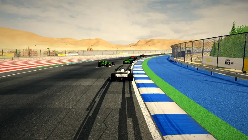 Chasing through a corner in Mali: Mali racing game screenshot