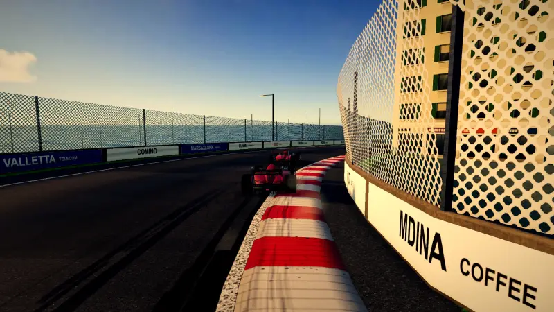 Chasing through a corner in Malta: Malta racing game screenshot