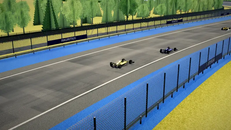 Craning over the Mauritius track: Mauritius racing game screenshot