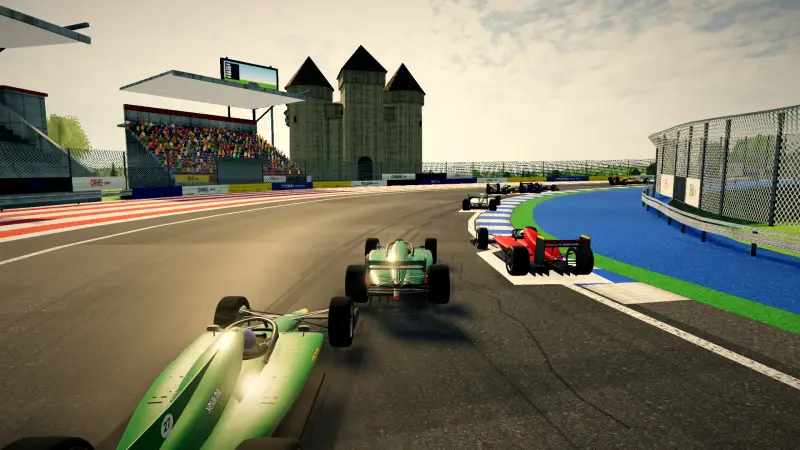 Chasing through a corner in Moldova: Moldova racing game screenshot