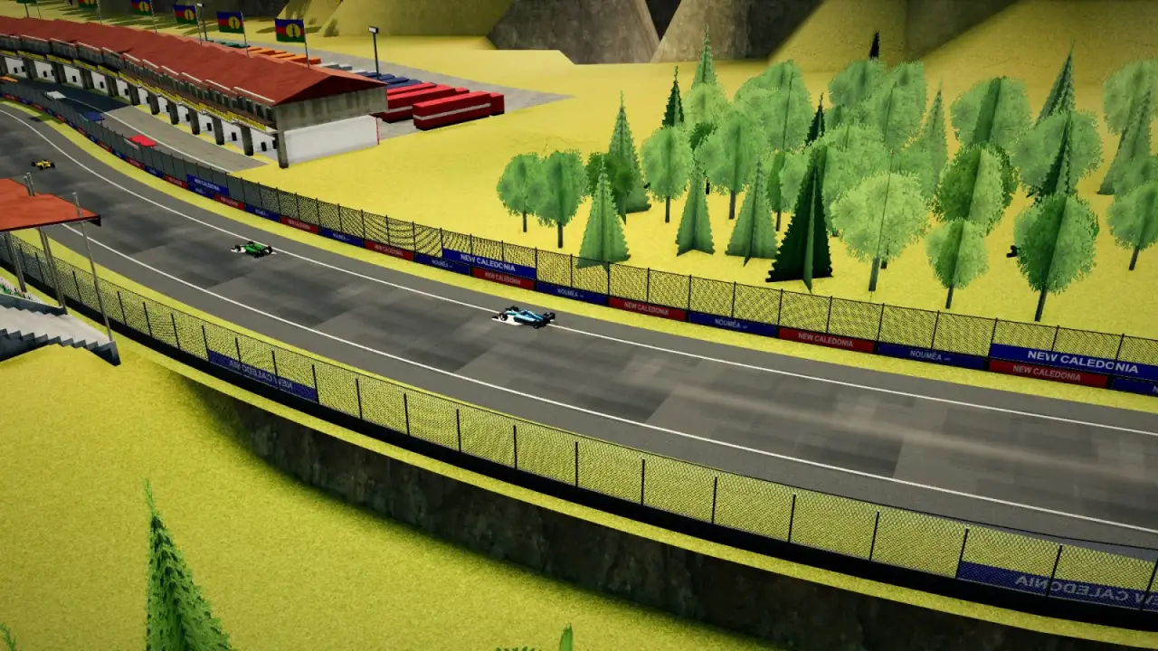 The helicopter over the New Caledonia circuit: the New Caledonia racing game