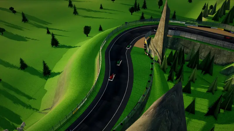 The helicopter over the New Zealand circuit: New Zealand racing game screenshot