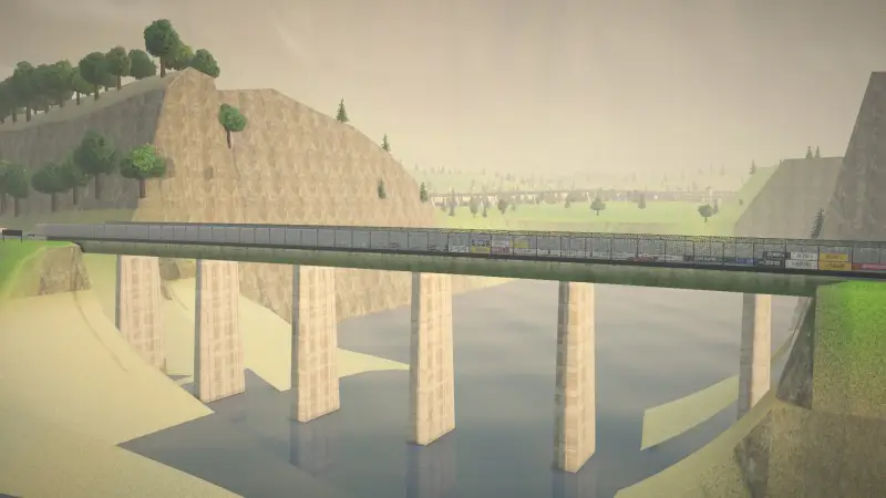 Over the viaduct, Newfoundland: Newfoundland racing game screenshot