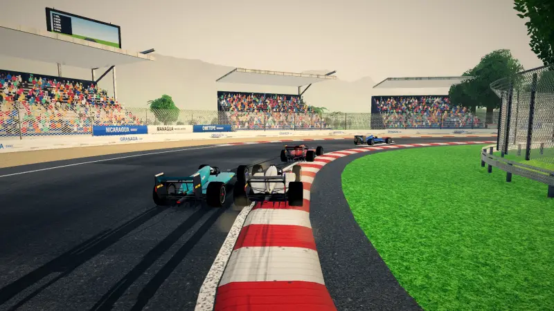 Chasing through a corner in Nicaragua: Nicaragua racing game screenshot