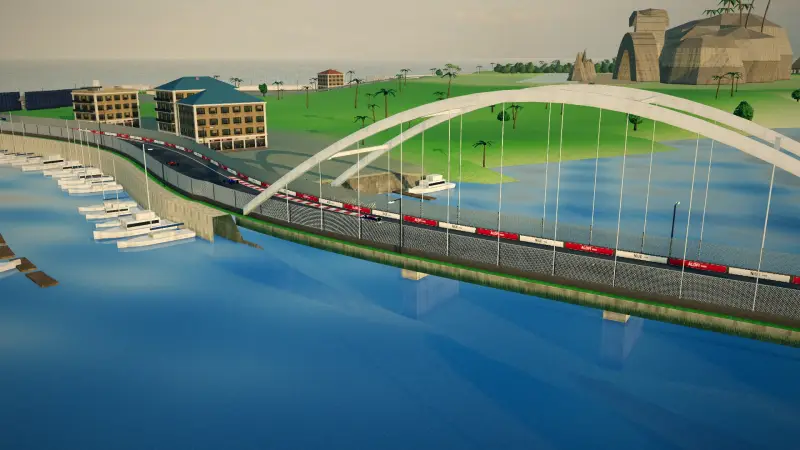 Across the bridge, Niue: Niue racing game screenshot