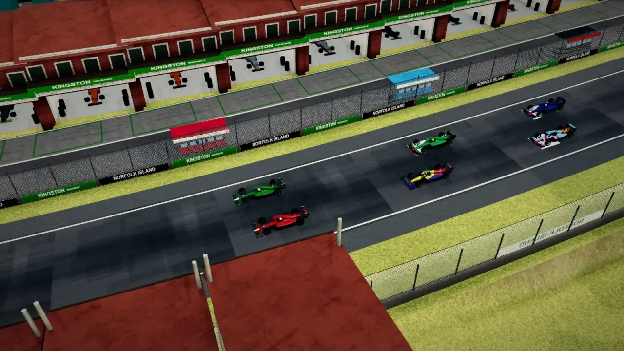 The helicopter over the Norfolk Island circuit: the Norfolk Island racing game