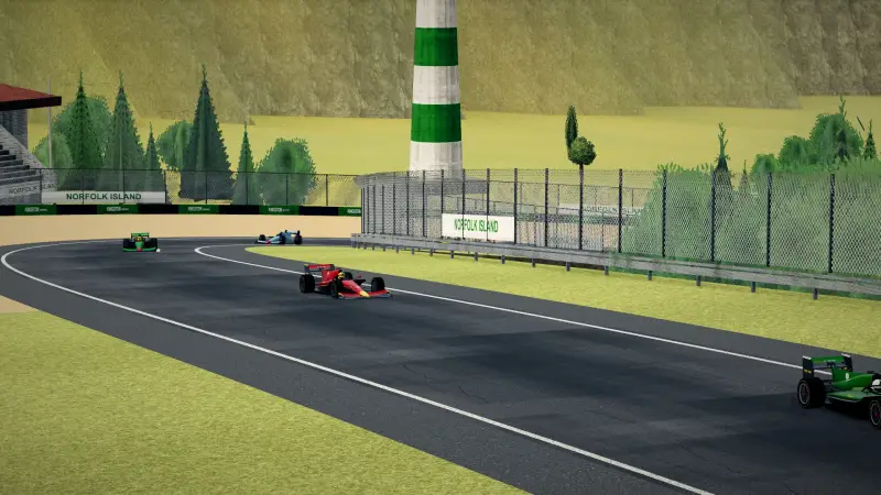 The climb to the hairpin, Norfolk Island: Norfolk Island racing game screenshot