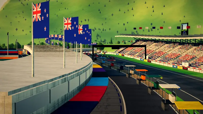 On the grid for the North Island Grand Prix: North Island racing game screenshot