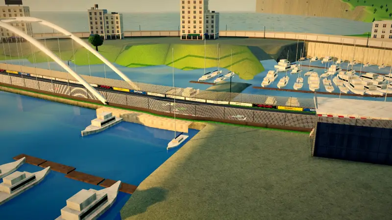 Across the bridge, North Island: North Island racing game screenshot