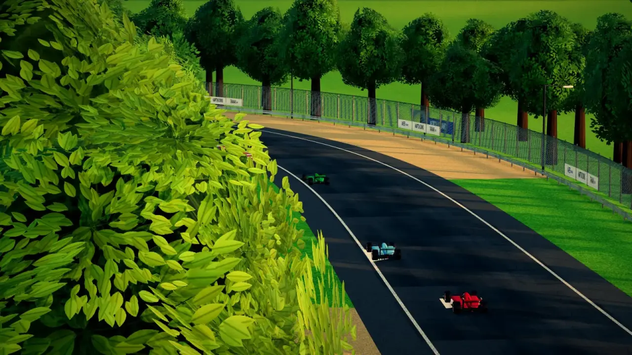 Craning over the North Island track: the North Island racing game