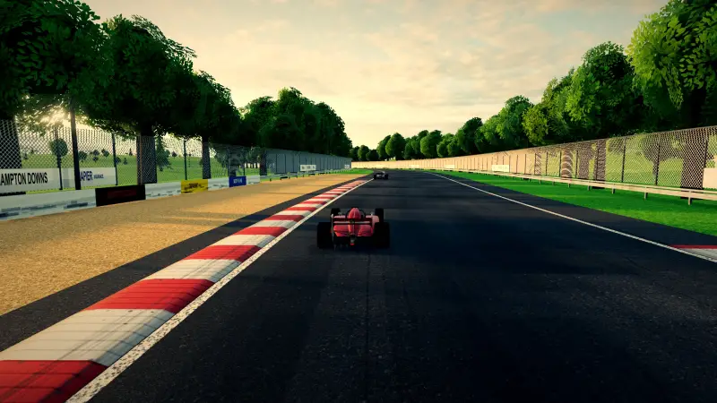 Chasing through a corner in North Island: North Island racing game screenshot