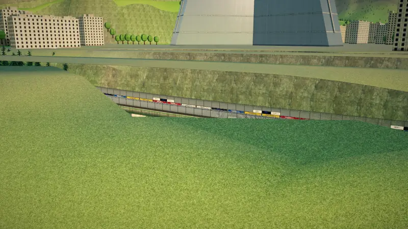 Over the viaduct, North Korea: North Korea racing game screenshot