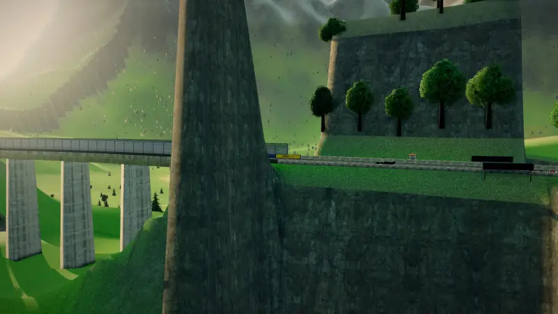 Over the viaduct, Norway: Norway racing game screenshot