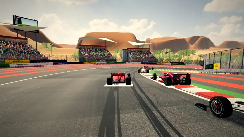 Chasing through a corner in Oman: Oman racing game screenshot